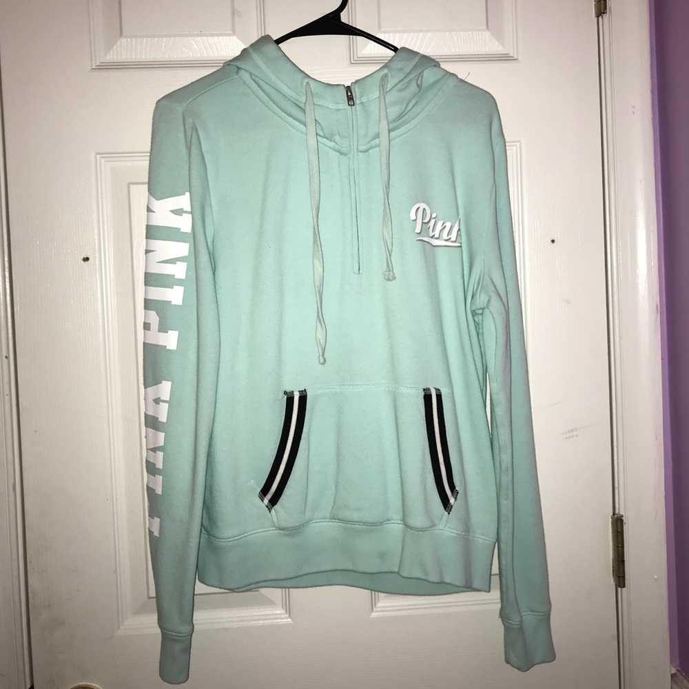 Victoria’s Secret PINK Mint Quarter Zip Hoodie